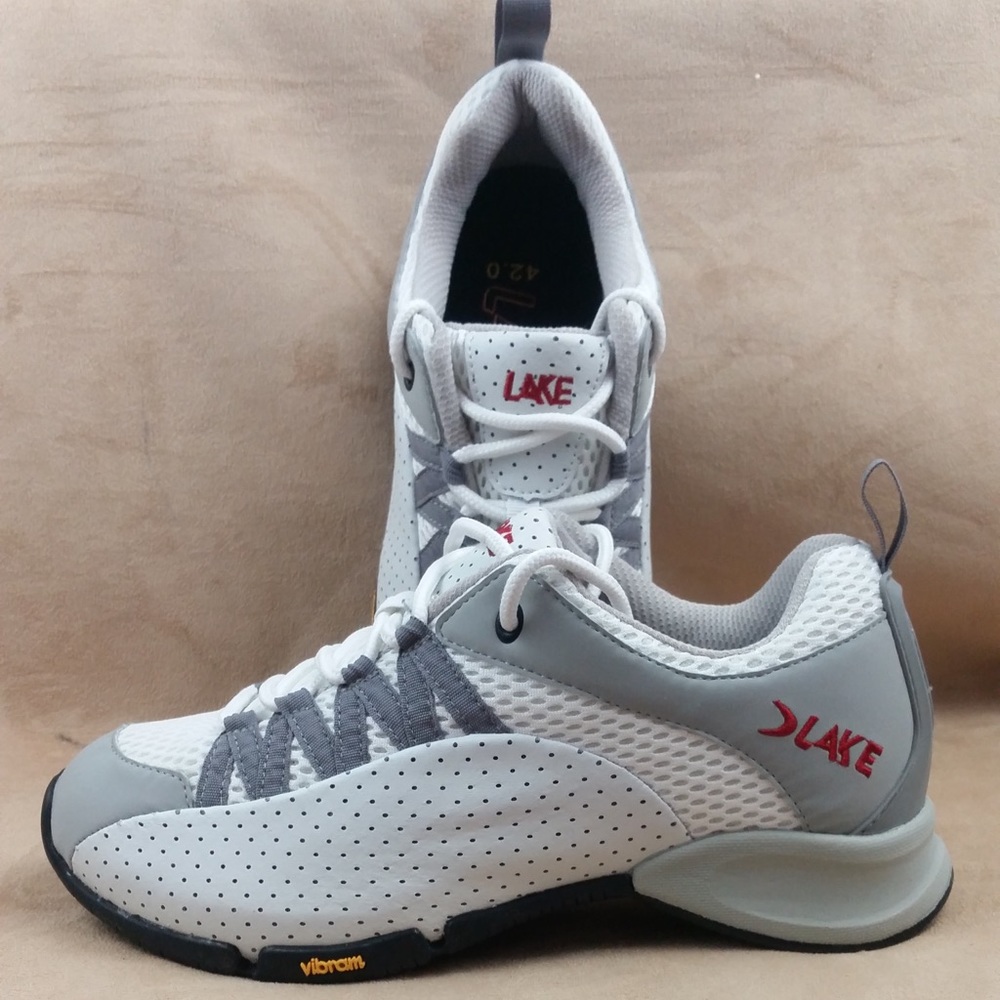 Lake I/O Cycling Shoes Size 8-8.5 White Leather